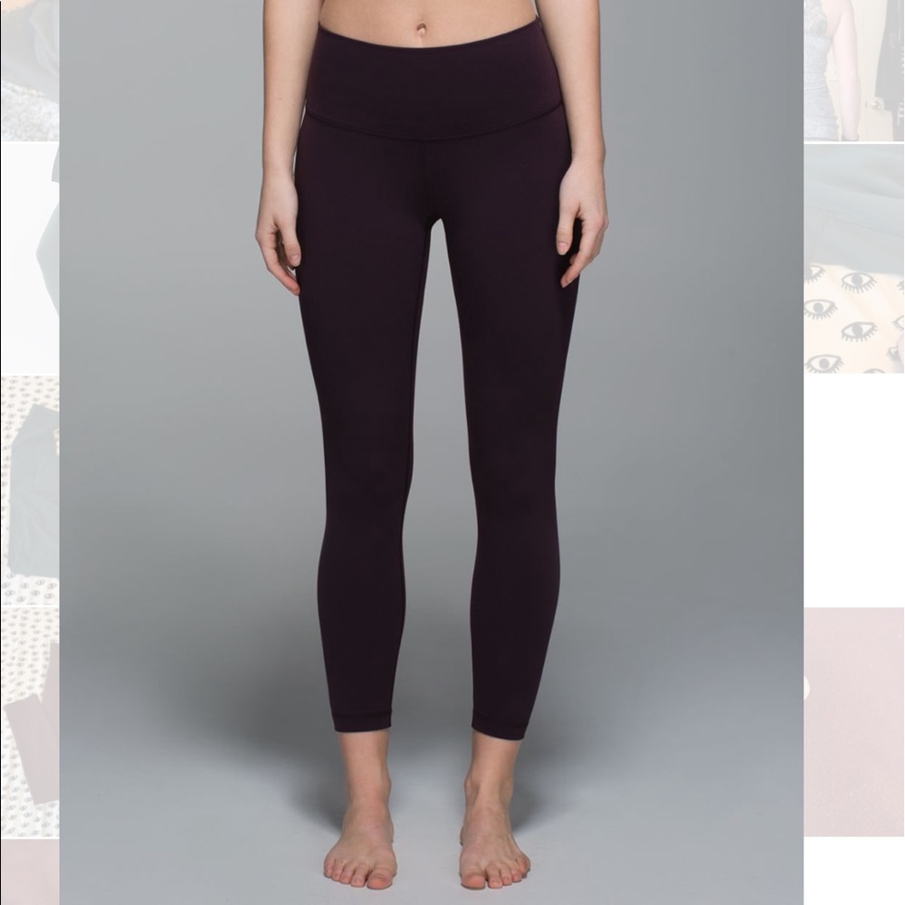 Lululemon “High Times” dark cherry 7/8 leggings